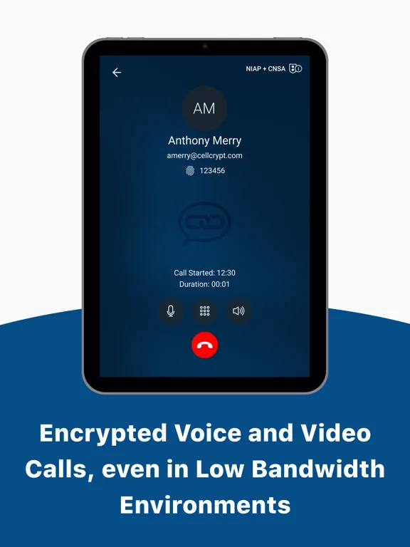 Cellcrypt Enterprise iPad  スクリーンショット