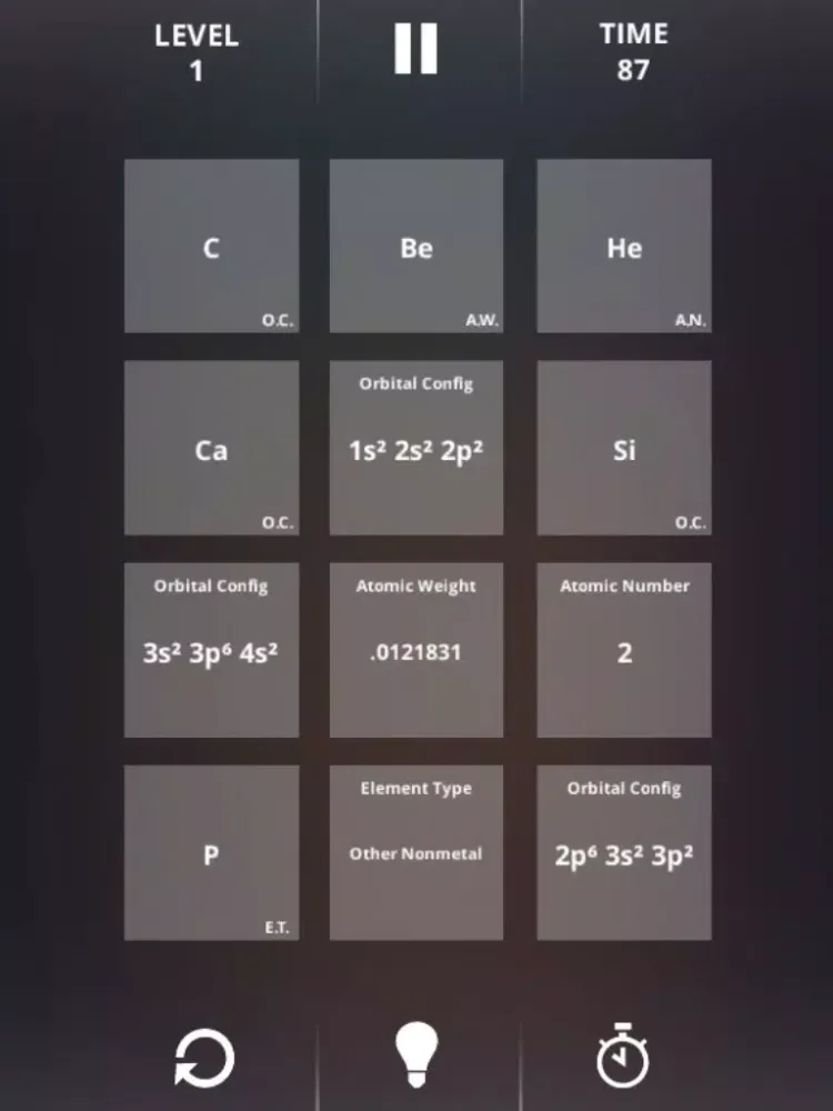 Ảnh chụp màn hình của Periodic Table Game iPad 