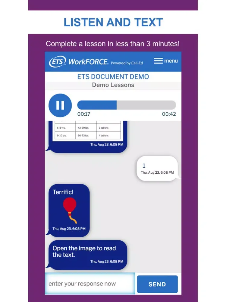 ภาพหน้าจอของ ETS WorkFORCE® Training iPad 
