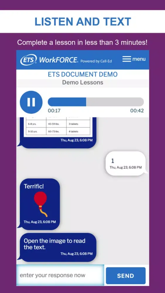 ภาพหน้าจอของ ETS WorkFORCE® Training