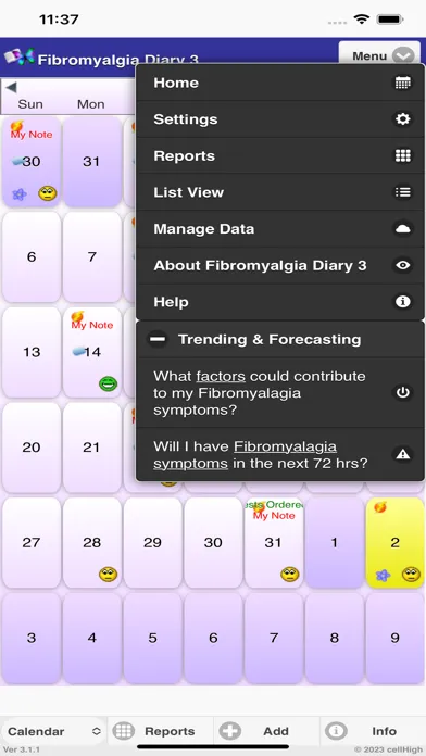 ภาพหน้าจอของ Fibromyalgia Diary 3