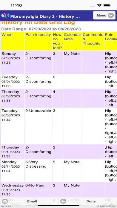 ภาพหน้าจอของ Fibromyalgia Diary 3