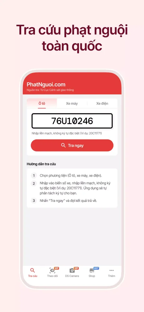 Vietnamese Cold Penalty Lookup 스크린샷