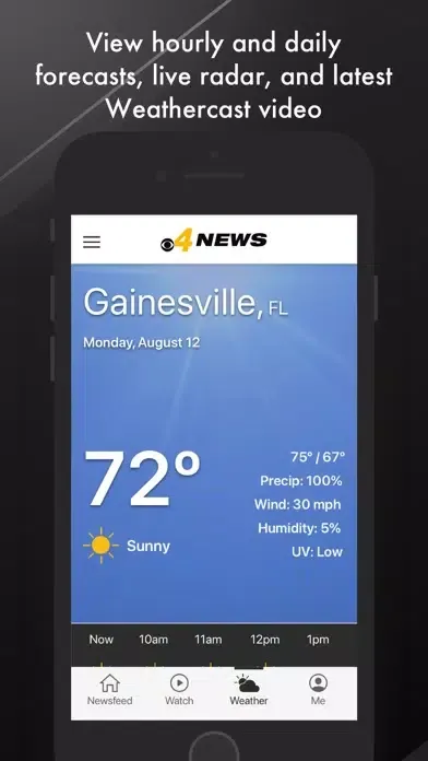 Capturas de tela do CBS4 News Gainesville
