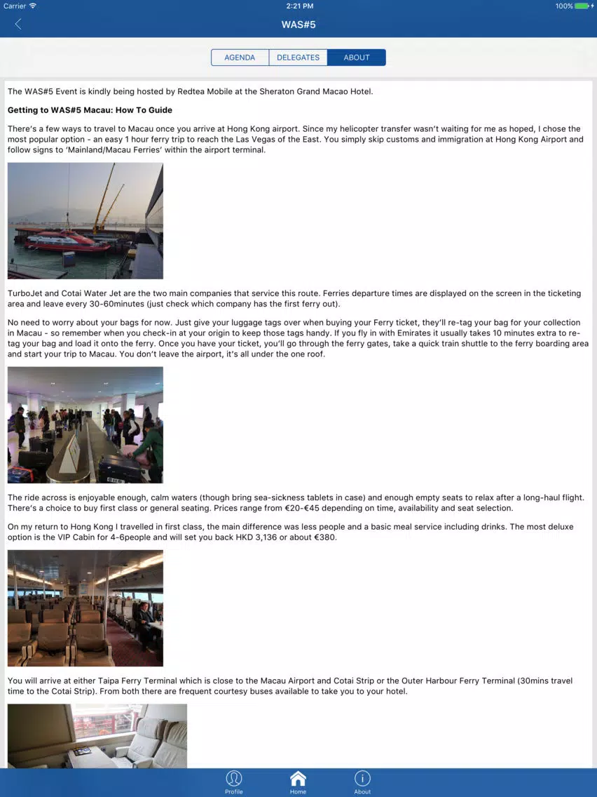 Captures d'écran de WAS Event Guide iPad 