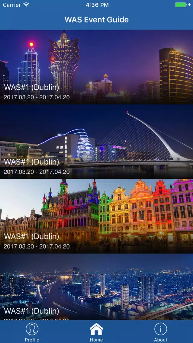Captures d'écran de WAS Event Guide