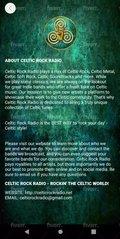 Celtic Rock Radio Screenshots