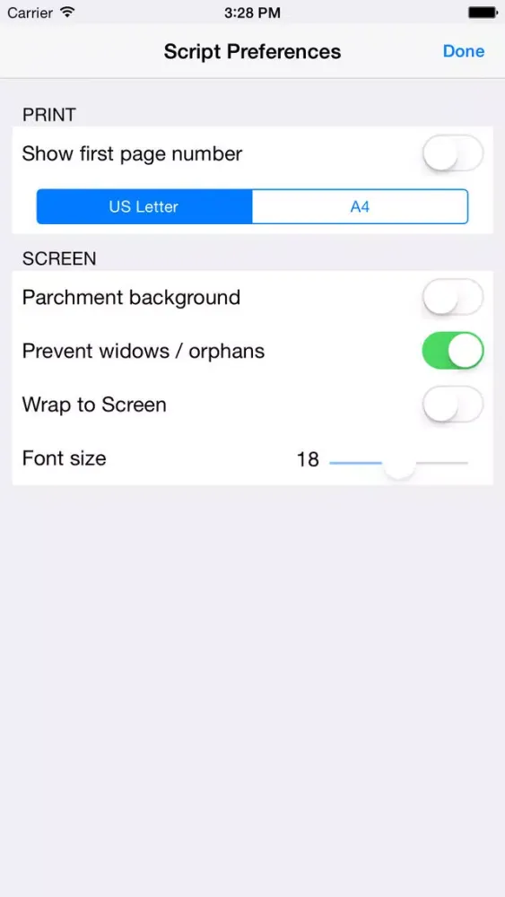 Tangkapan skrin celtx script