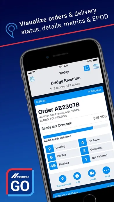 Capturas de tela do CEMEX Go - Track