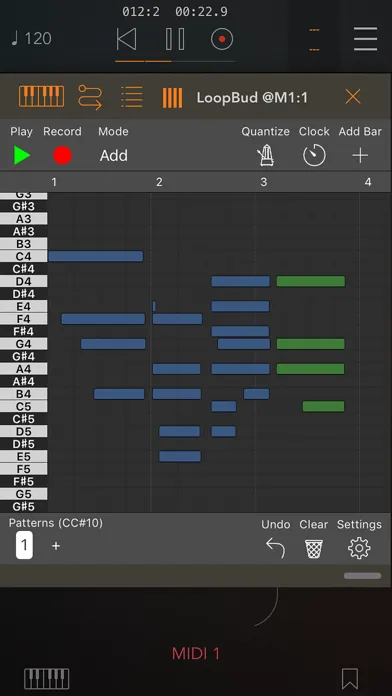 Tangkapan layar LoopBud - AUv3 MIDI Recorder