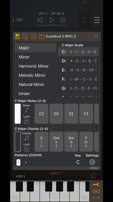 ScaleBud 2 AUv3 MIDI Keyboard 스크린샷