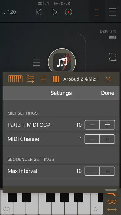 Captures d'écran de ArpBud 2 AUv3 MIDI Arpeggiator