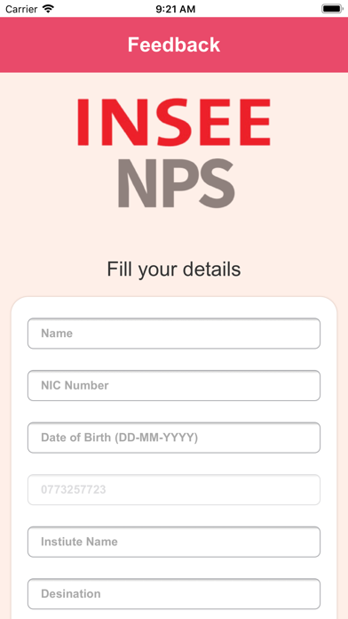 Tangkapan layar INSEE NPS