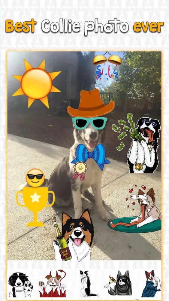 Capturas de tela do CollieMoji Photo Editor