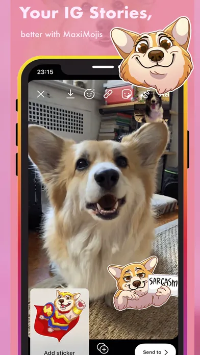 Скриншоты MaxiMojis - Corgi dog stickers