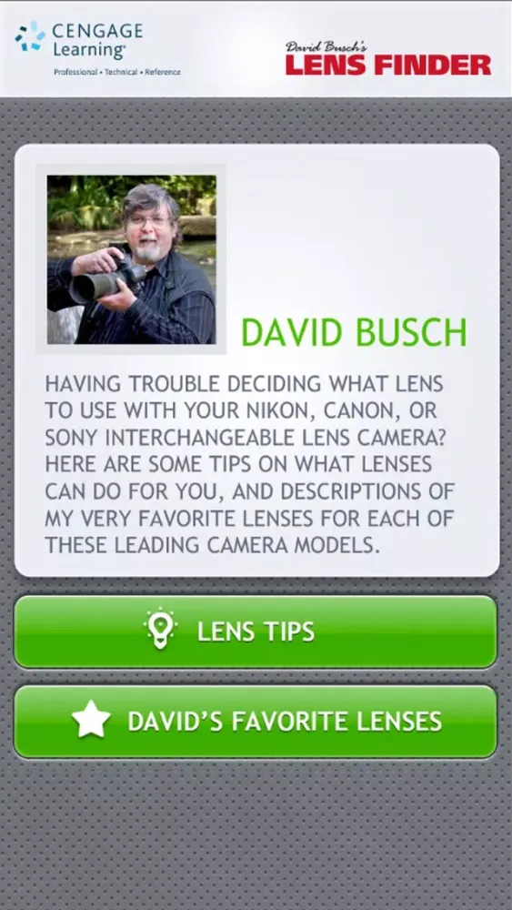 تصاویر David Busch’s Lens Finder