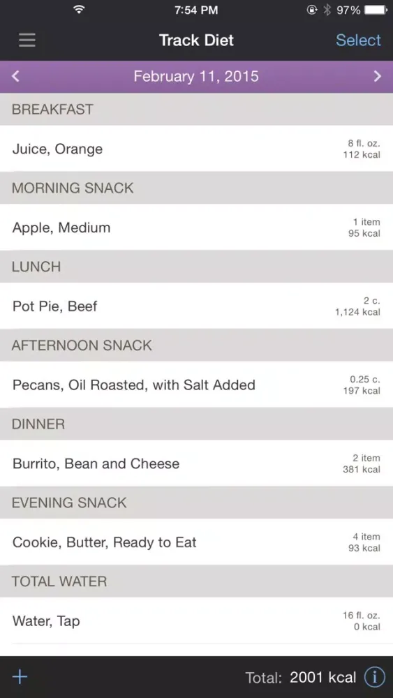 Tangkapan layar Diet & Wellness Plus Mobile