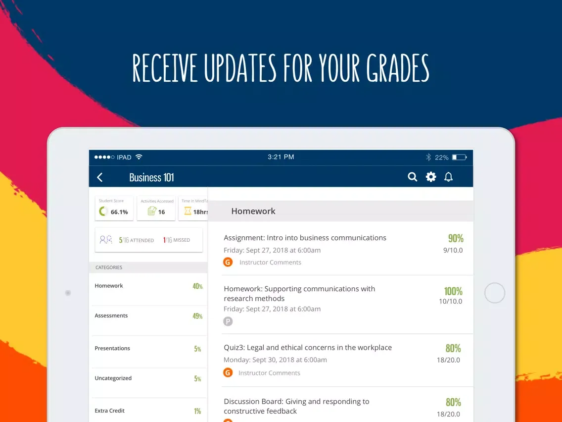Tangkapan skrin Cengage Mobile iPad 