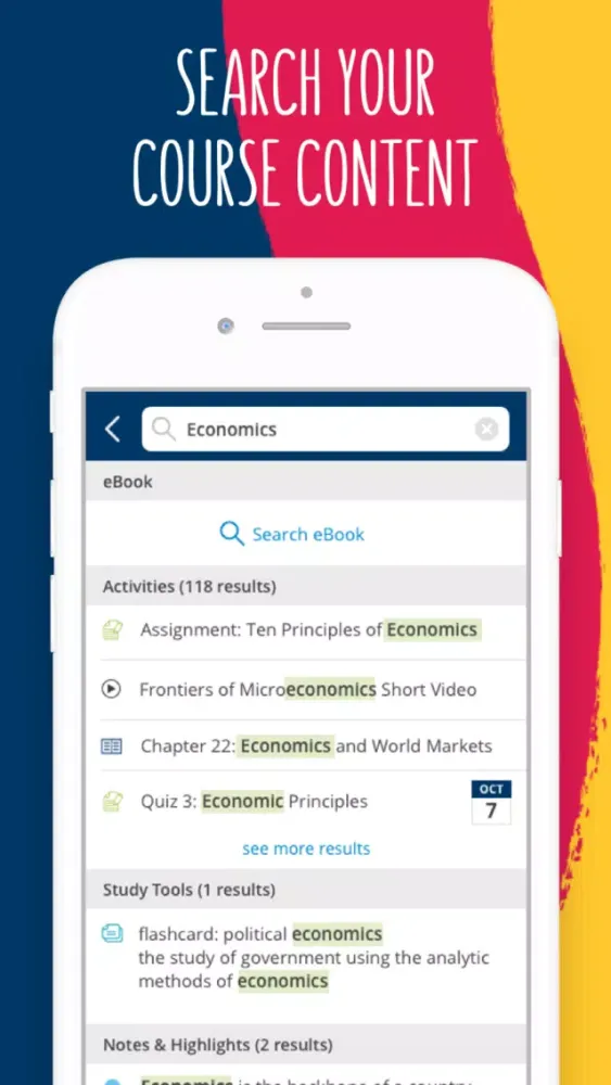 Tangkapan skrin Cengage Mobile