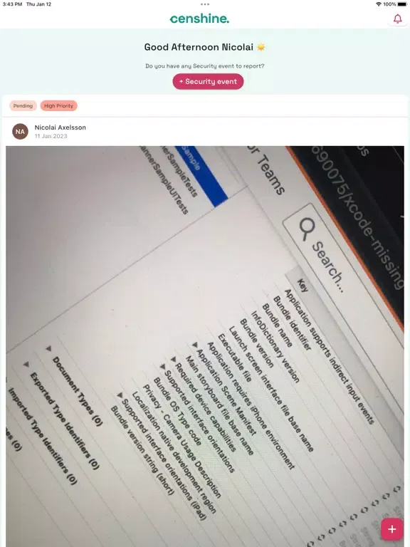 Tangkapan skrin Censhine Meerkat iPad 