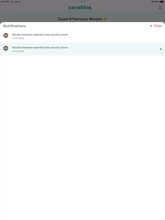 Tangkapan skrin Censhine Meerkat iPad 