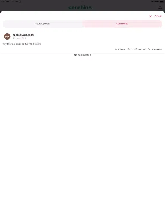Tangkapan skrin Censhine Meerkat iPad 