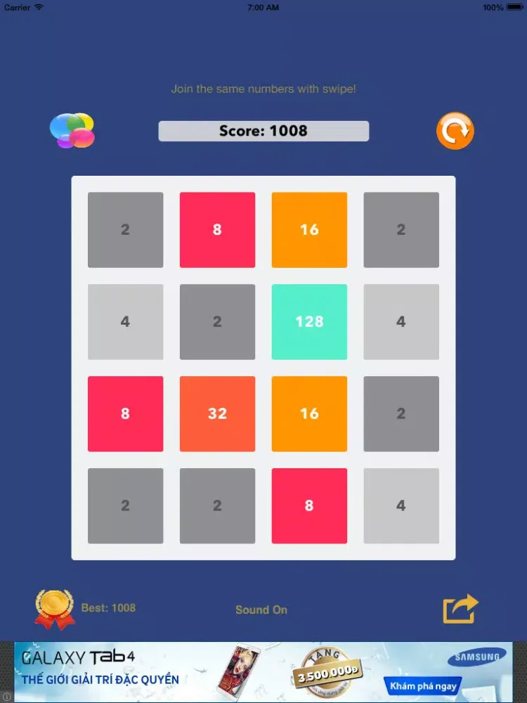 2048 Addict Game iPad  Screenshots