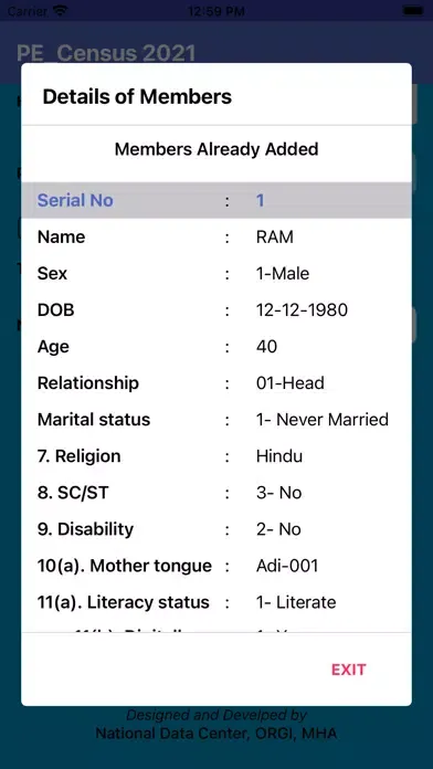 Census 2021-PE Screenshots