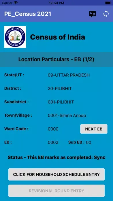Census 2021-PE Screenshots