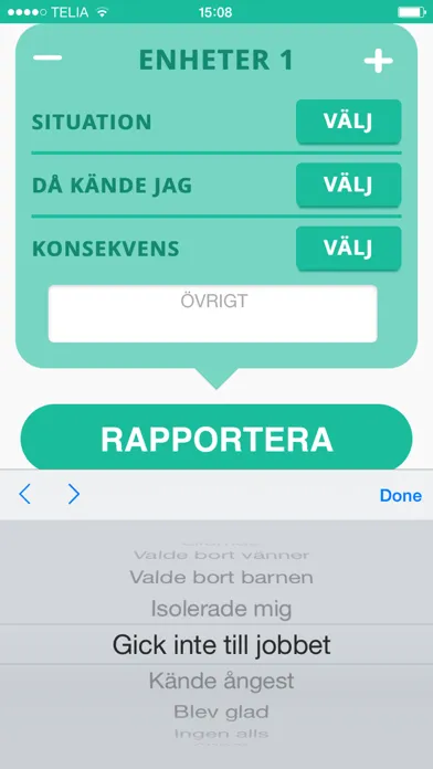 E-hälsodagboken Screenshots