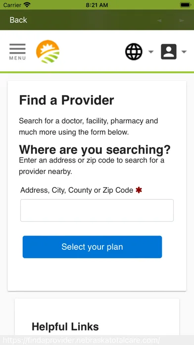Tangkapan layar Nebraska Total Care
