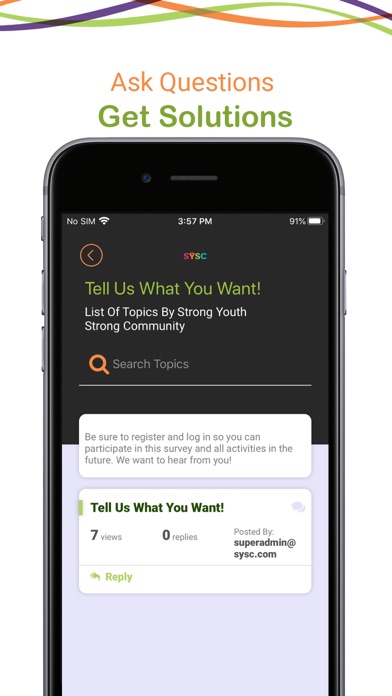 SYSC Mobile Screenshots