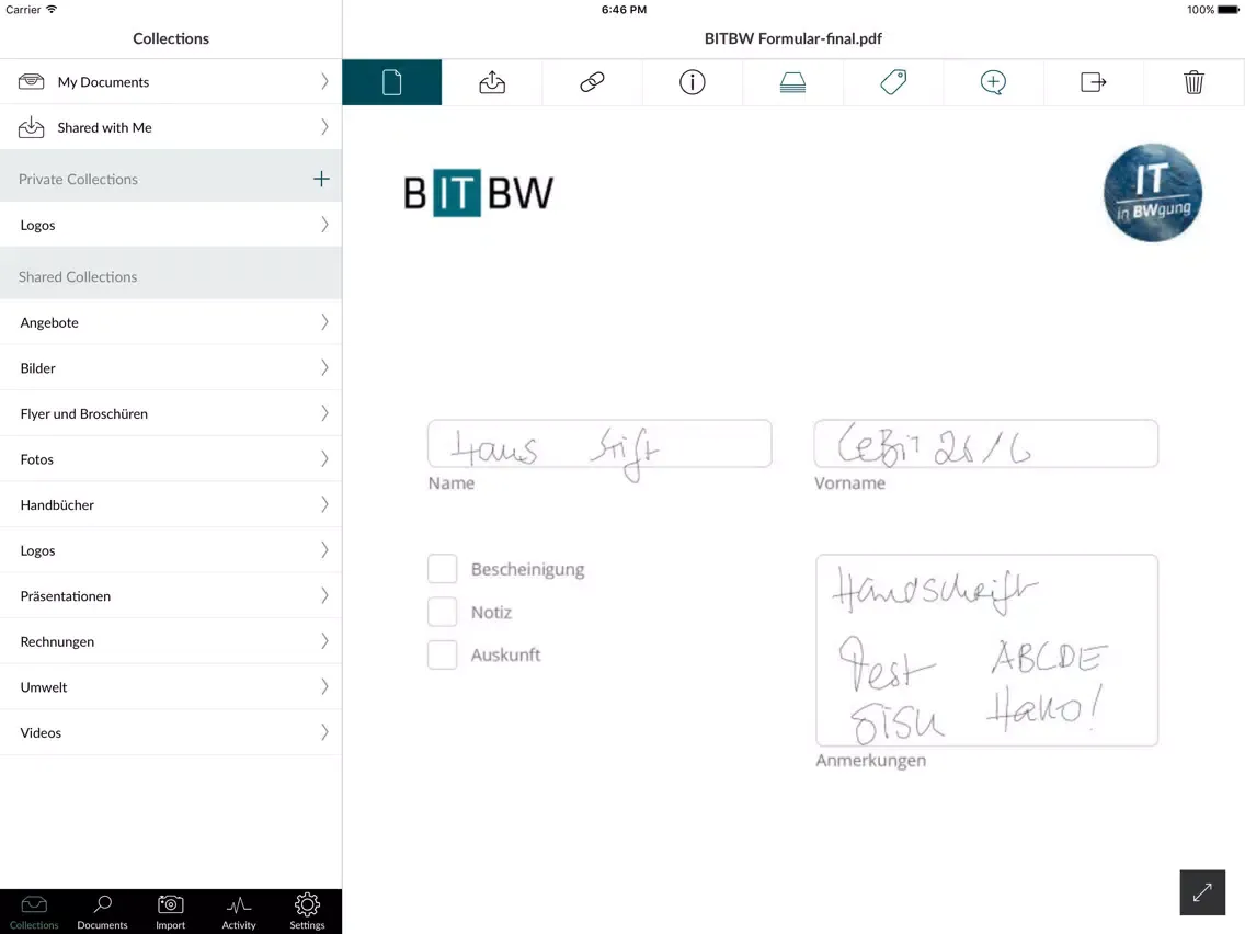 Capturas de pantalla de izmyshare iPad 