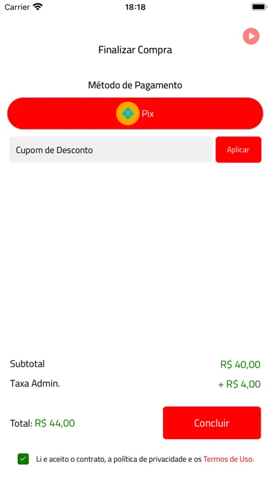 Capturas de tela do Center Ingressos