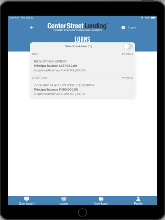 Center Street Lending Toolbox iPad  স্ক্রিনশট