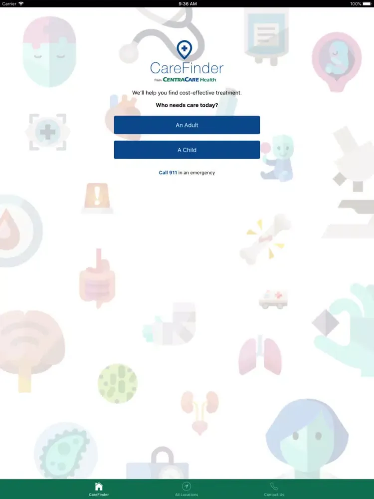 Скриншоты CentraCare CareFinder iPad 
