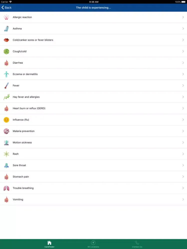 Скриншоты CentraCare CareFinder iPad 