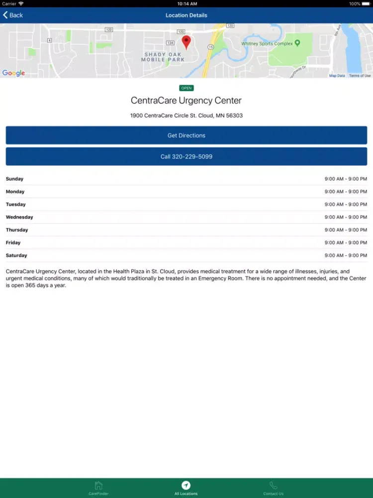 Скриншоты CentraCare CareFinder iPad 