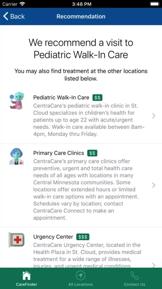 Скриншоты CentraCare CareFinder