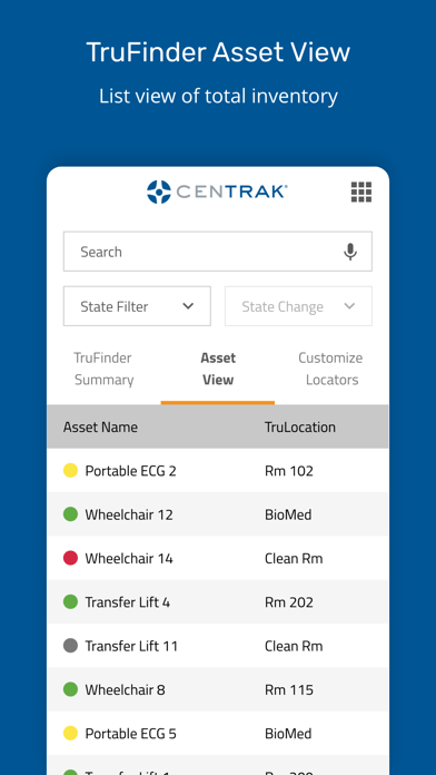 Ảnh chụp màn hình của CenTrak TruView TruFinder