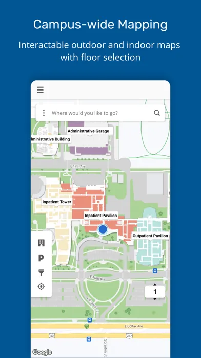 Ảnh chụp màn hình của Find My Way: Hospital Maps