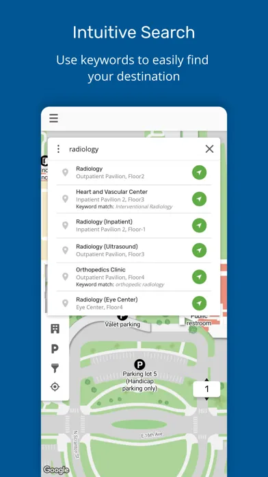 Ảnh chụp màn hình của Find My Way: Hospital Maps