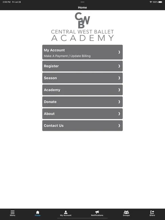 Captures d'écran de Central West Ballet Academy iPad 