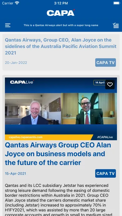 CAPA Alerts Screenshots