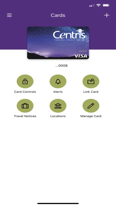 ภาพหน้าจอของ Centris Debit Card Companion