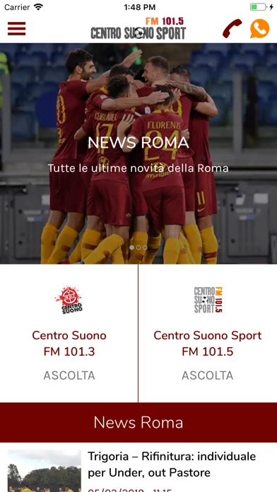 Ảnh chụp màn hình của Centro Suono Sport 101.5
