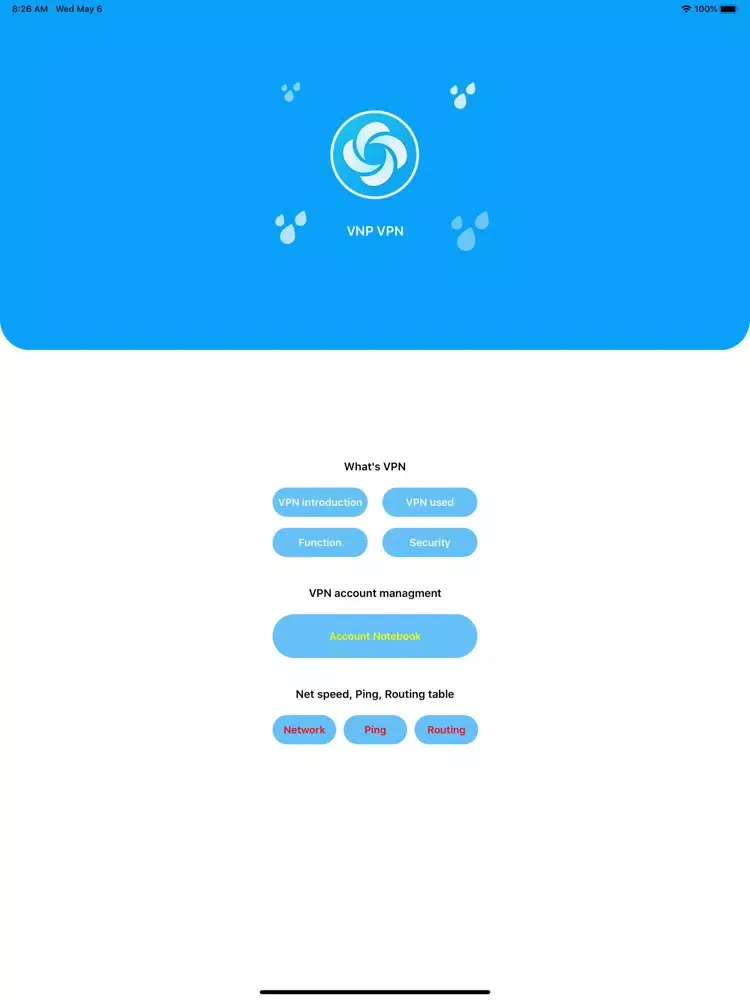 Скриншоты VNP VPN iPad 