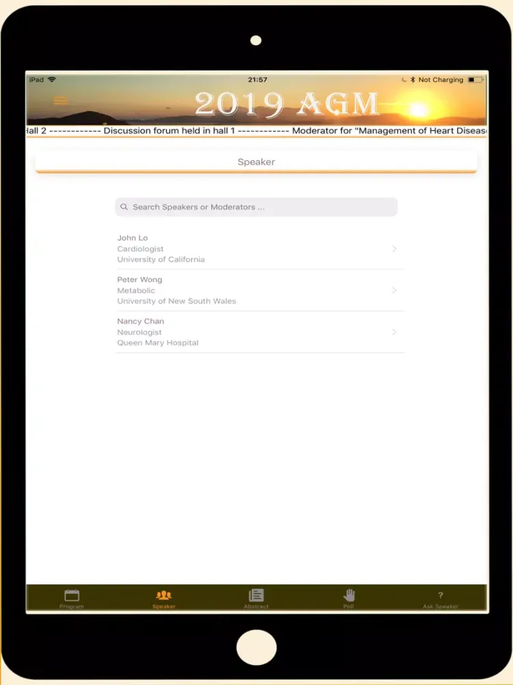 Conference-Congress App iPad  Screenshots