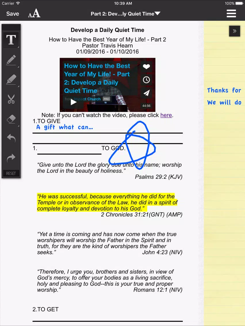 Sermon Note App iPad  スクリーンショット