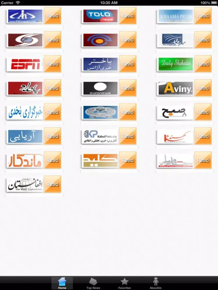 Capturas de tela do Afghanistan News iPad 